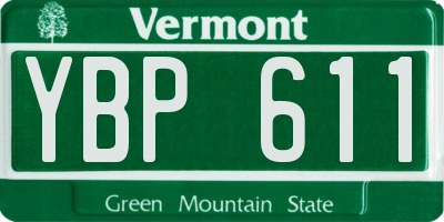 VT license plate YBP611