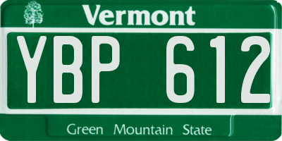 VT license plate YBP612