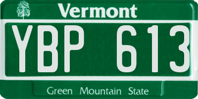 VT license plate YBP613