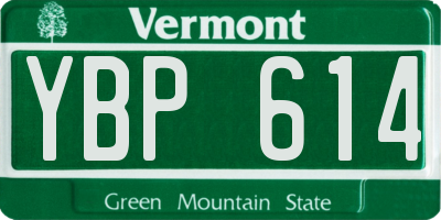 VT license plate YBP614
