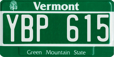VT license plate YBP615
