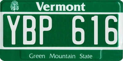 VT license plate YBP616