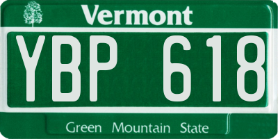 VT license plate YBP618