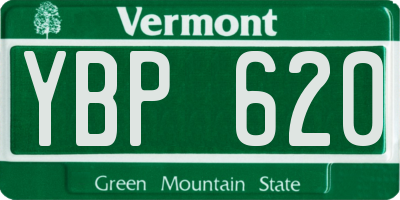 VT license plate YBP620