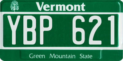 VT license plate YBP621