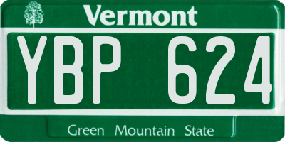 VT license plate YBP624