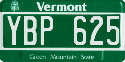 VT license plate YBP625