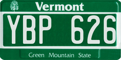 VT license plate YBP626