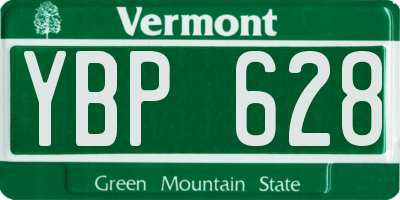 VT license plate YBP628