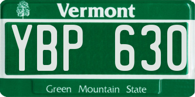 VT license plate YBP630