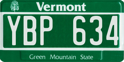 VT license plate YBP634