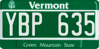 VT license plate YBP635