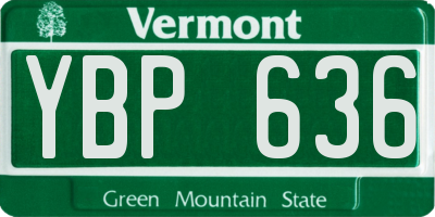 VT license plate YBP636