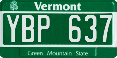 VT license plate YBP637