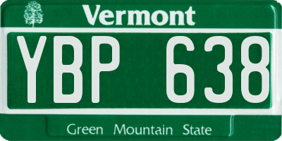 VT license plate YBP638