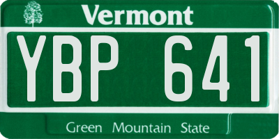 VT license plate YBP641
