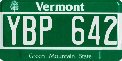 VT license plate YBP642