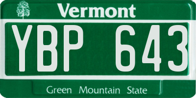 VT license plate YBP643