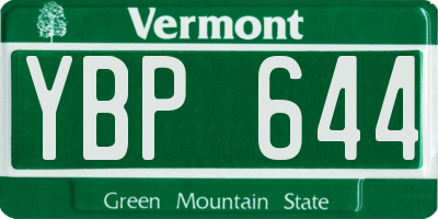 VT license plate YBP644