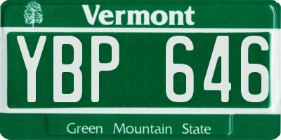 VT license plate YBP646