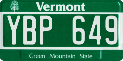VT license plate YBP649