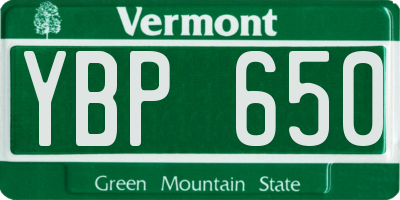 VT license plate YBP650