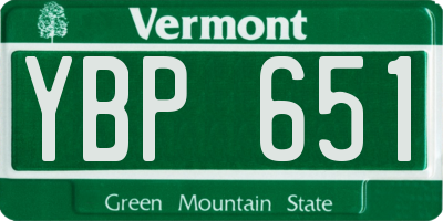 VT license plate YBP651