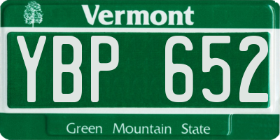 VT license plate YBP652