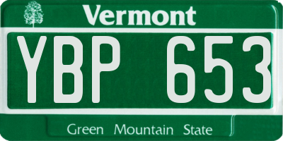 VT license plate YBP653