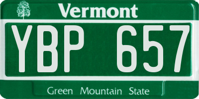 VT license plate YBP657
