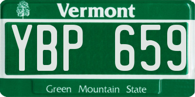 VT license plate YBP659