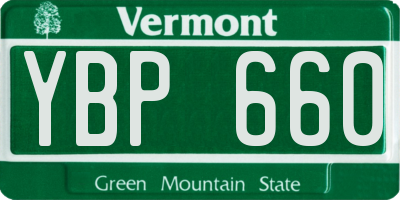 VT license plate YBP660