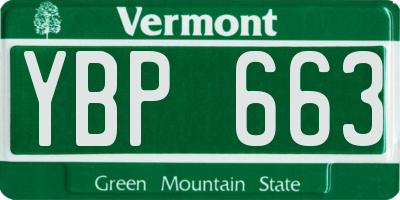 VT license plate YBP663