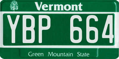 VT license plate YBP664