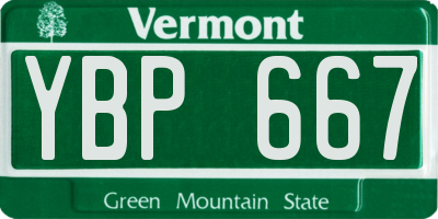 VT license plate YBP667