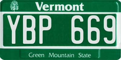 VT license plate YBP669