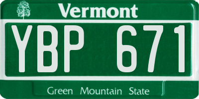 VT license plate YBP671