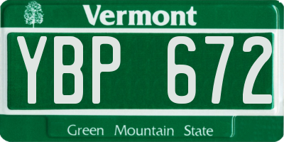 VT license plate YBP672