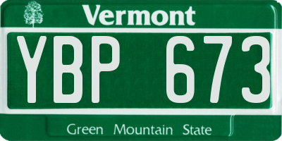 VT license plate YBP673