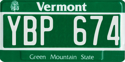 VT license plate YBP674