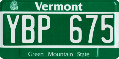 VT license plate YBP675