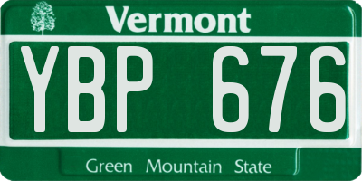 VT license plate YBP676