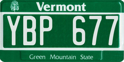 VT license plate YBP677