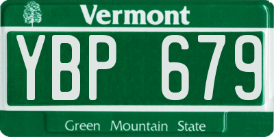 VT license plate YBP679