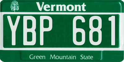 VT license plate YBP681