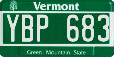 VT license plate YBP683