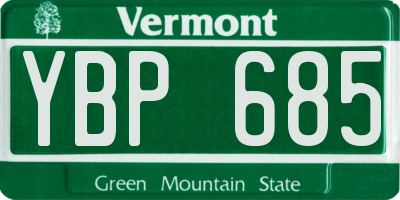 VT license plate YBP685
