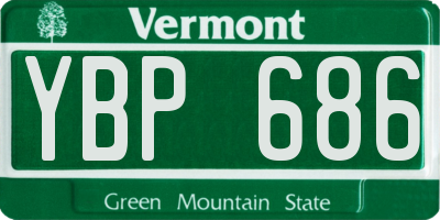 VT license plate YBP686