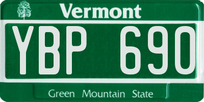 VT license plate YBP690