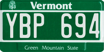 VT license plate YBP694